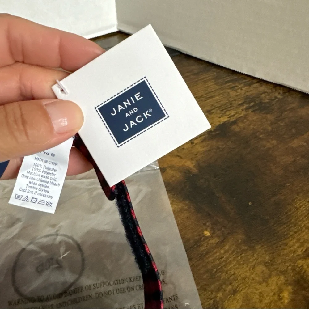 NWT Janie and Jack SPECIAL OCCASION Blue Red Christmas Bow Tie Size 2 to 5